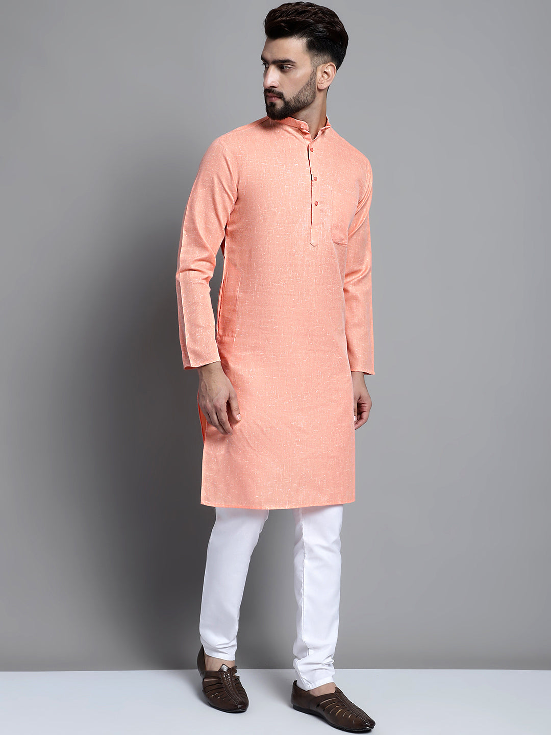 Men's Solid Pure Cotton Kurta Only