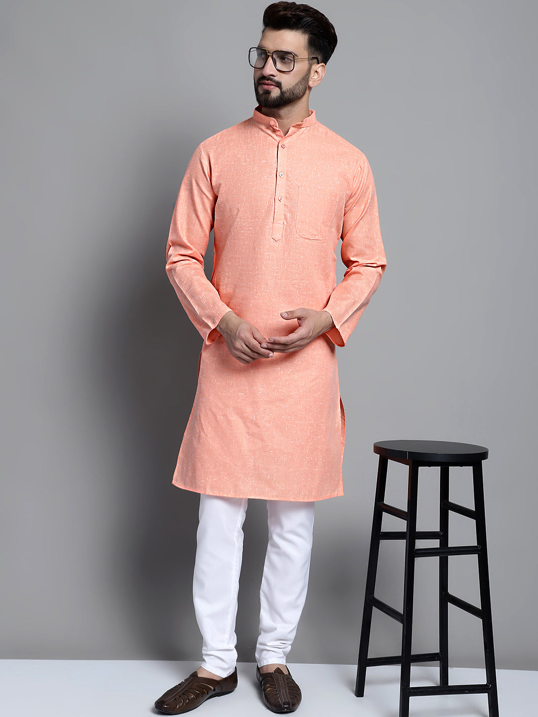 Men's Solid Pure Cotton Kurta Only