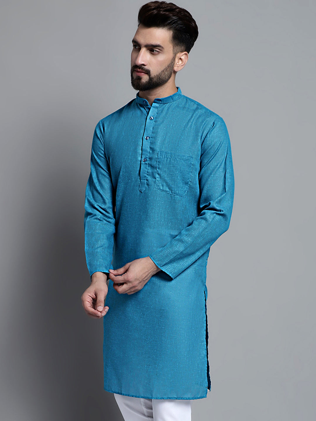 Men's Solid Pure Cotton Kurta Only