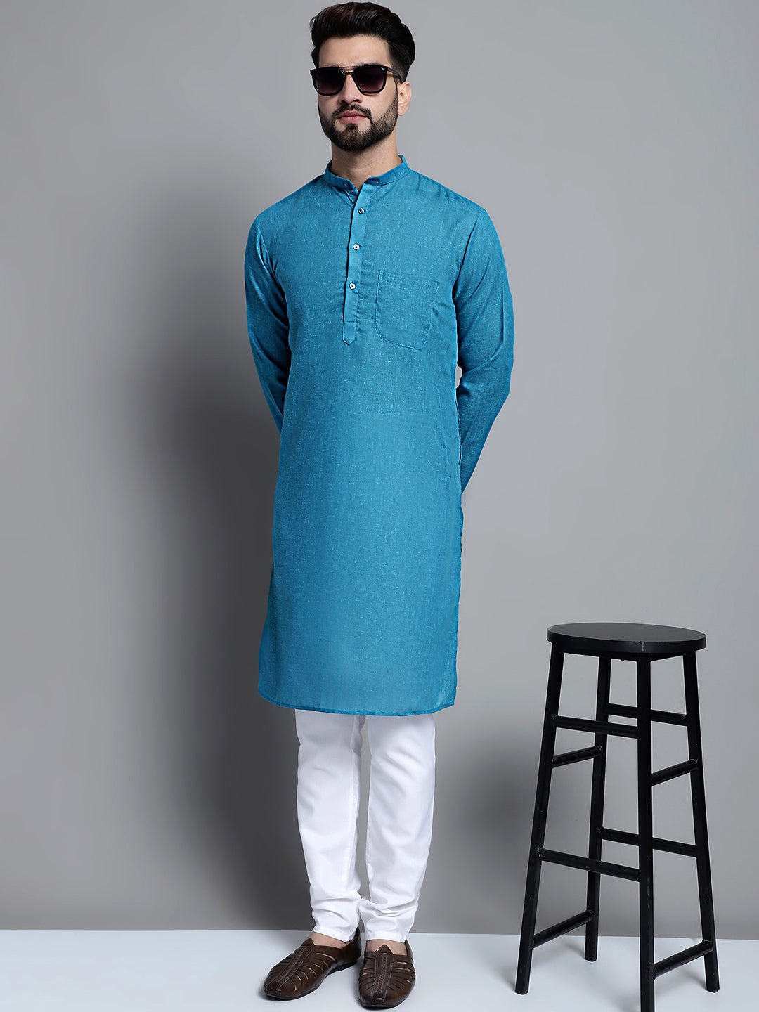Men's Solid Pure Cotton Kurta Only