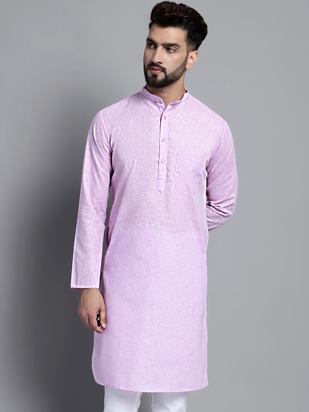 Men's Solid Pure Cotton Kurta Only