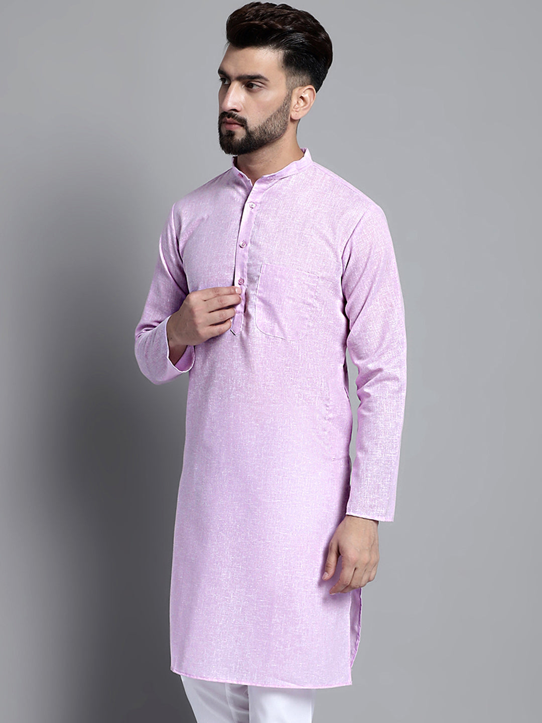 Men's Solid Pure Cotton Kurta Only