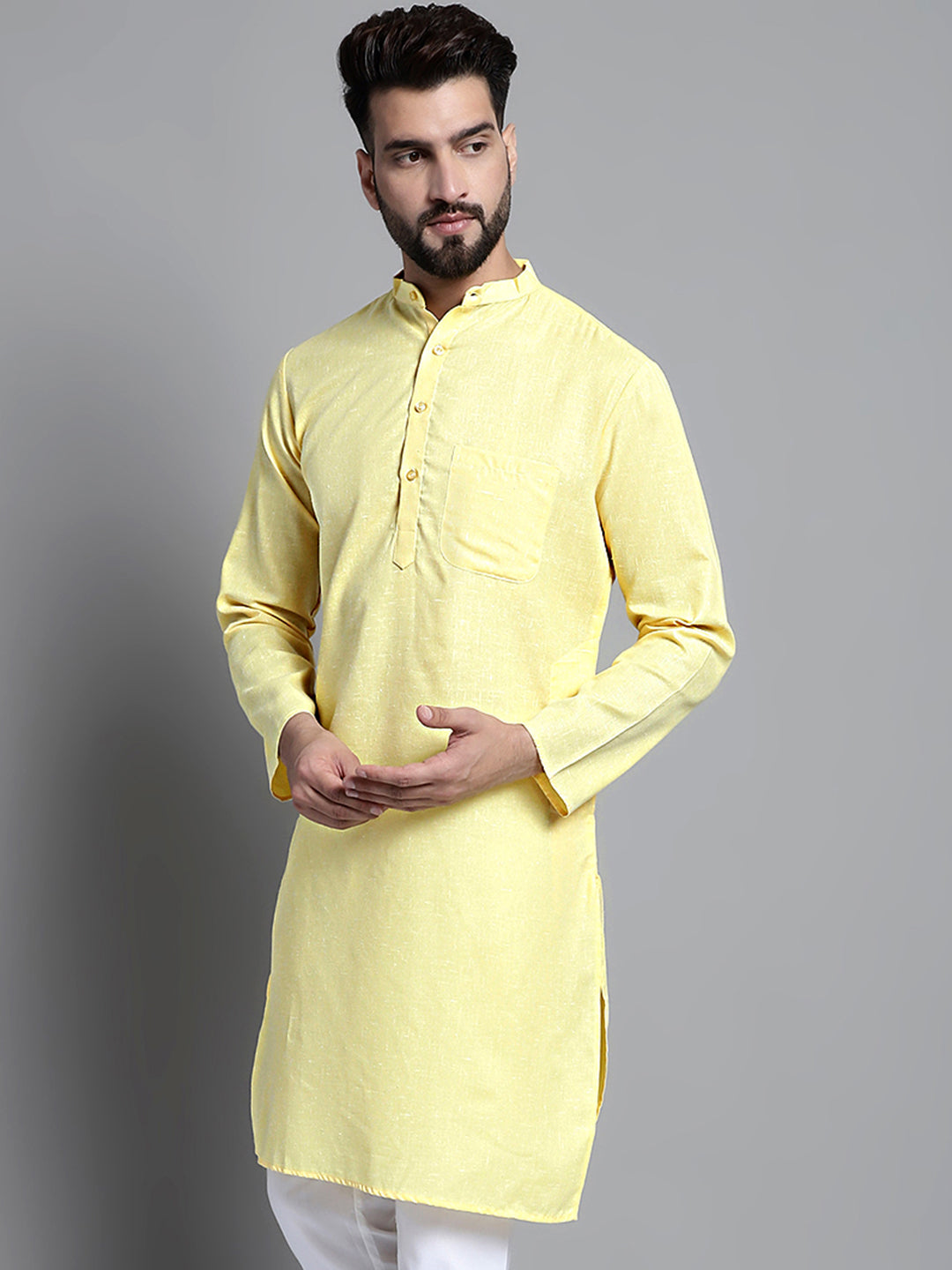 Men's Solid Pure Cotton Kurta Only