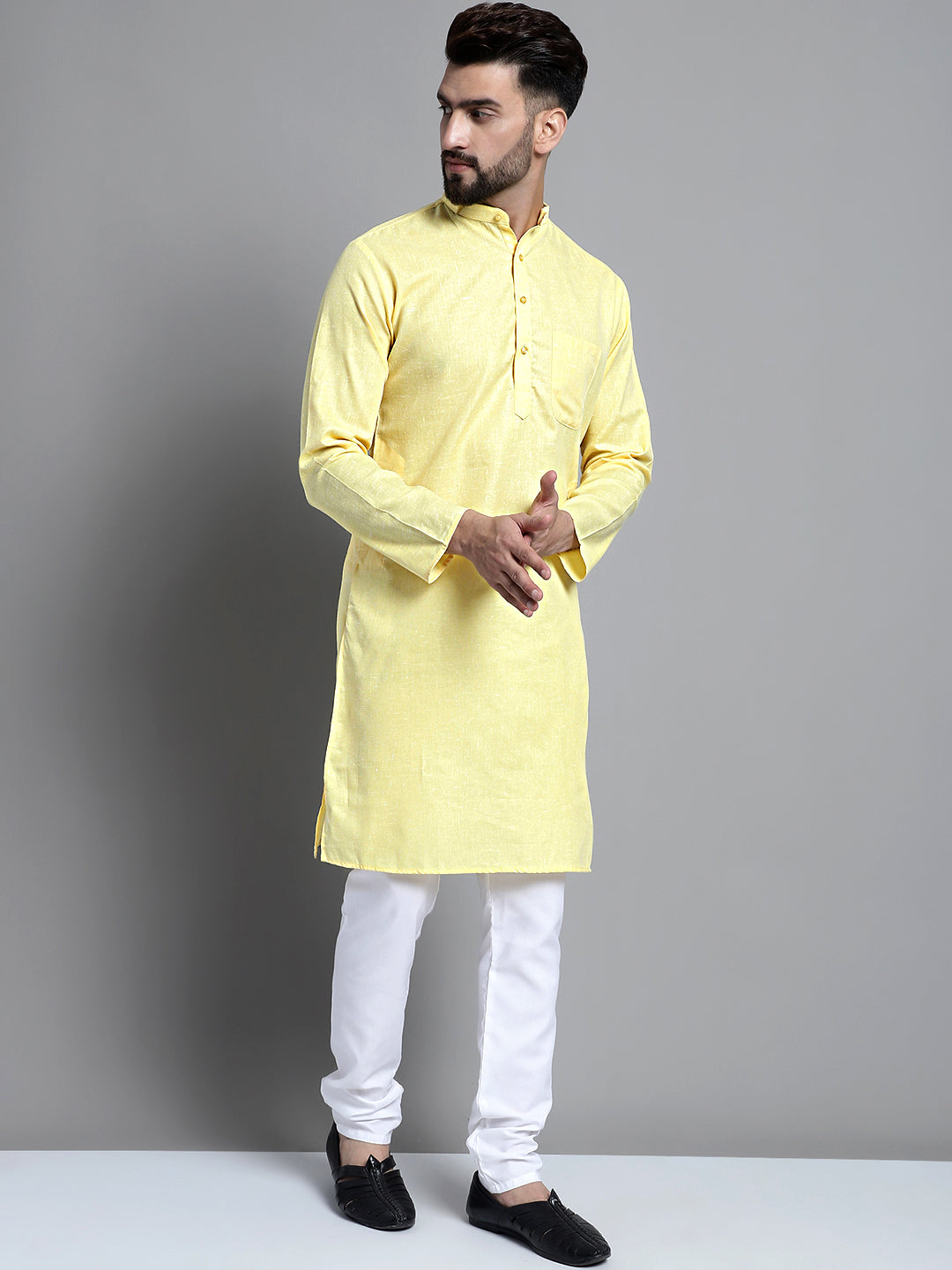 Men's Solid Pure Cotton Kurta Only