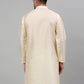 Men's Cream Embroidered Kurta Only