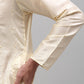 Men's Cream Embroidered Kurta Only