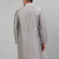 Men's Grey Embroidered Kurta Only