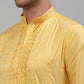 Men's Yellow Embroidered Kurta Only