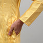 Men's Yellow Embroidered Kurta Only