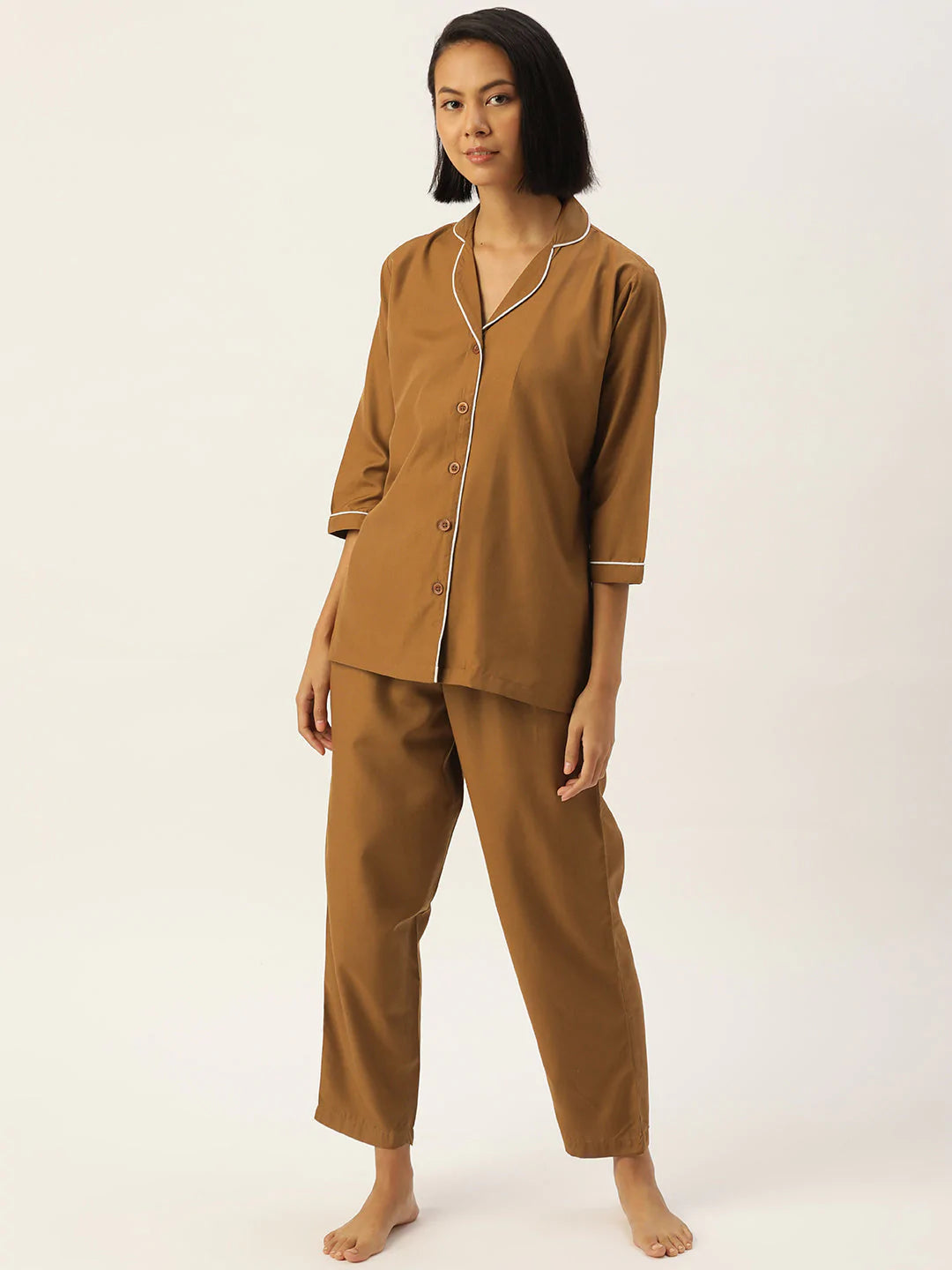 Jainish Women Brown Night suit ( LNS 001Brown )