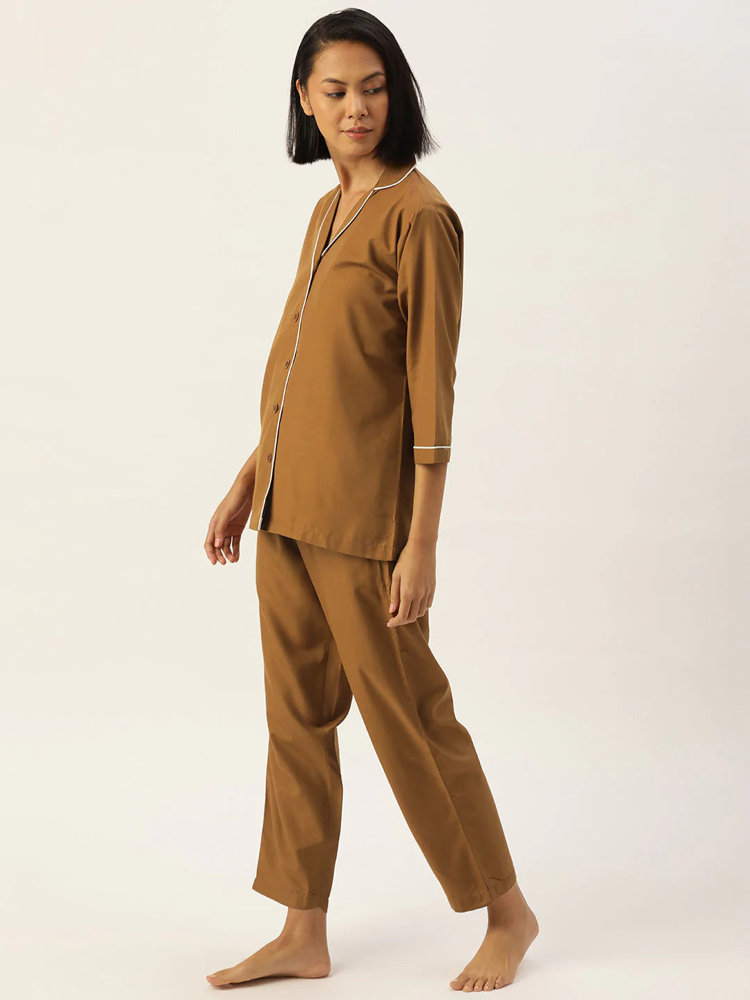 Jainish Women Brown Night suit ( LNS 001Brown )