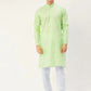 Jompers Men's Lime Cotton Solid Kurta Only ( KO 611 Lime )