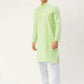 Jompers Men's Lime Cotton Solid Kurta Payjama Sets ( JOKP 611 Lime )
