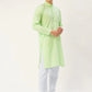 Jompers Men's Lime Cotton Solid Kurta Only ( KO 611 Lime )