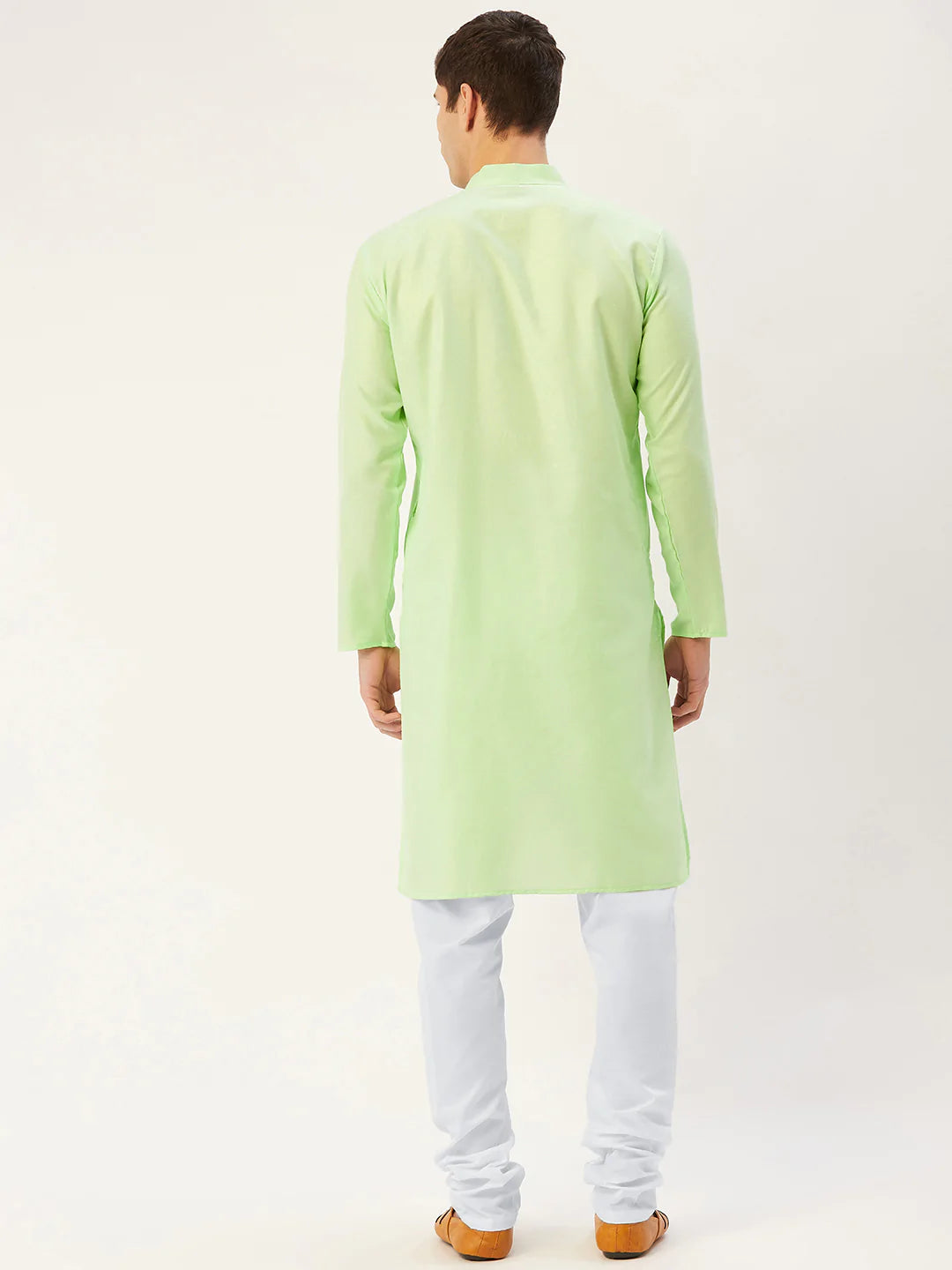 Jompers Men's Lime Cotton Solid Kurta Payjama Sets ( JOKP 611 Lime )