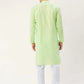 Jompers Men's Lime Cotton Solid Kurta Only ( KO 611 Lime )