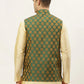 Jompers Men's Green Self-Designed Waistcoat ( JOWC 4026 Green )