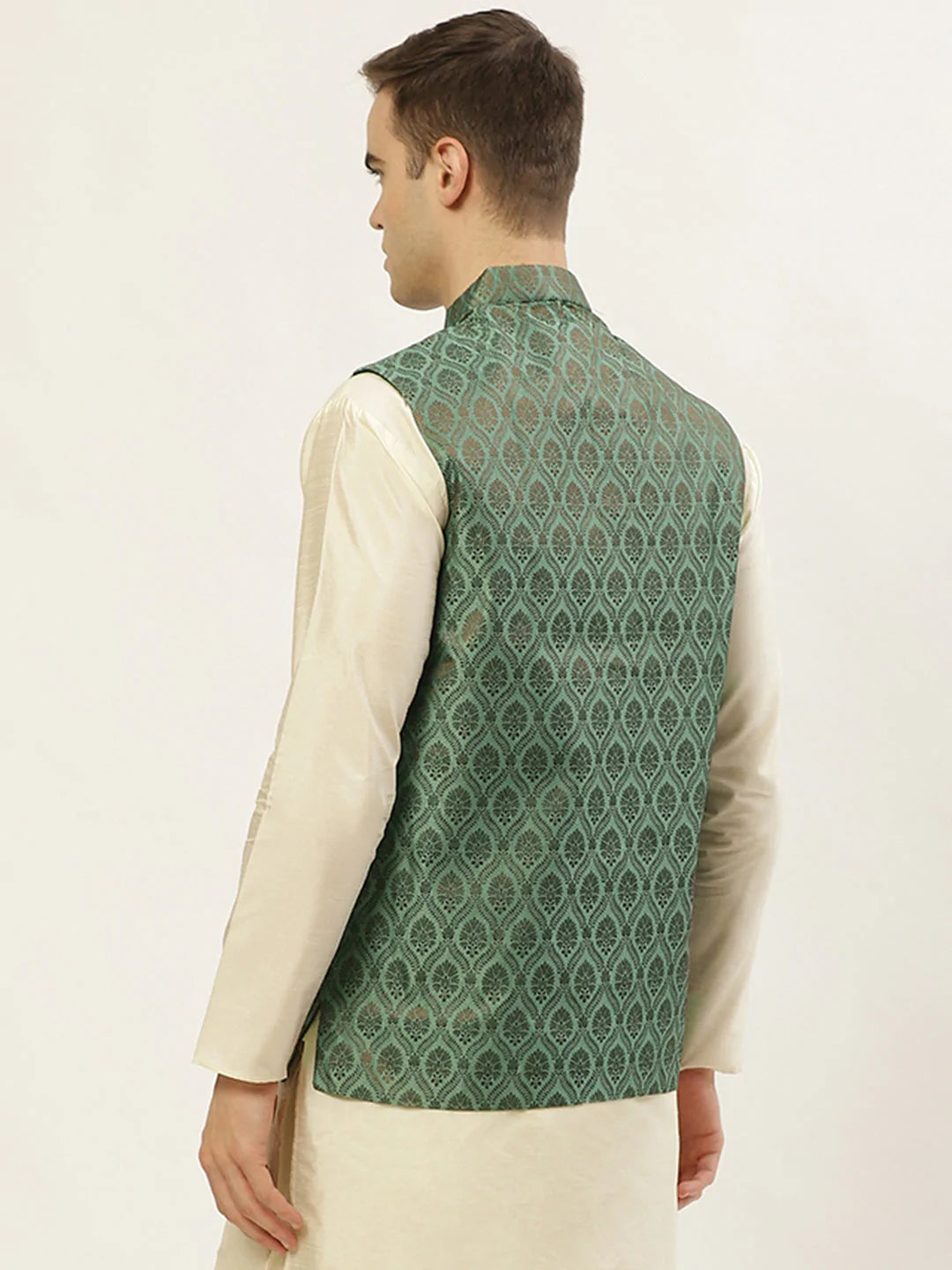 Jompers Men's Green Self-Designed Waistcoat ( JOWC 4028Green )