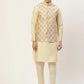 Jompers Men's Cream Printed Nehru Jacket ( JOWC 4032Cream )