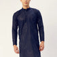 Jompers Men's Navy Embroidered Mirror Work Kurta Only ( KO 646 Navy )