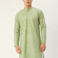 Jompers Men's Pista Embroidered Mirror Work Kurta Only ( KO 646 Pista )
