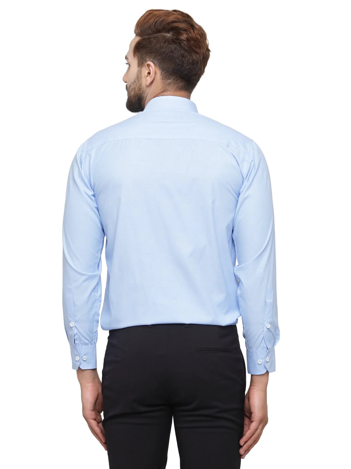 Jainish Blue Formal Shirt with white detailing ( SF 419Blue )
