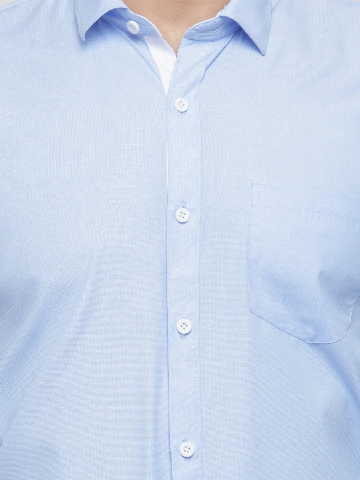 Jainish Blue Formal Shirt with white detailing ( SF 419Blue )