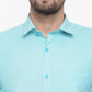 Jainish Green Men's Cotton Geometric Formal Shirts ( SF 434Green )