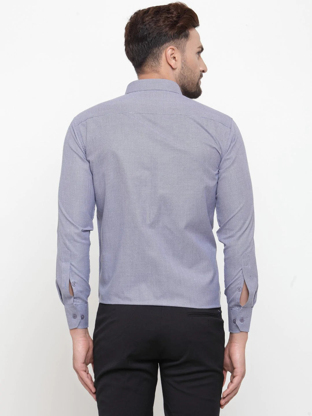 Jainish Grey Men's Cotton Geometric Formal Shirts ( SF 434Grey )