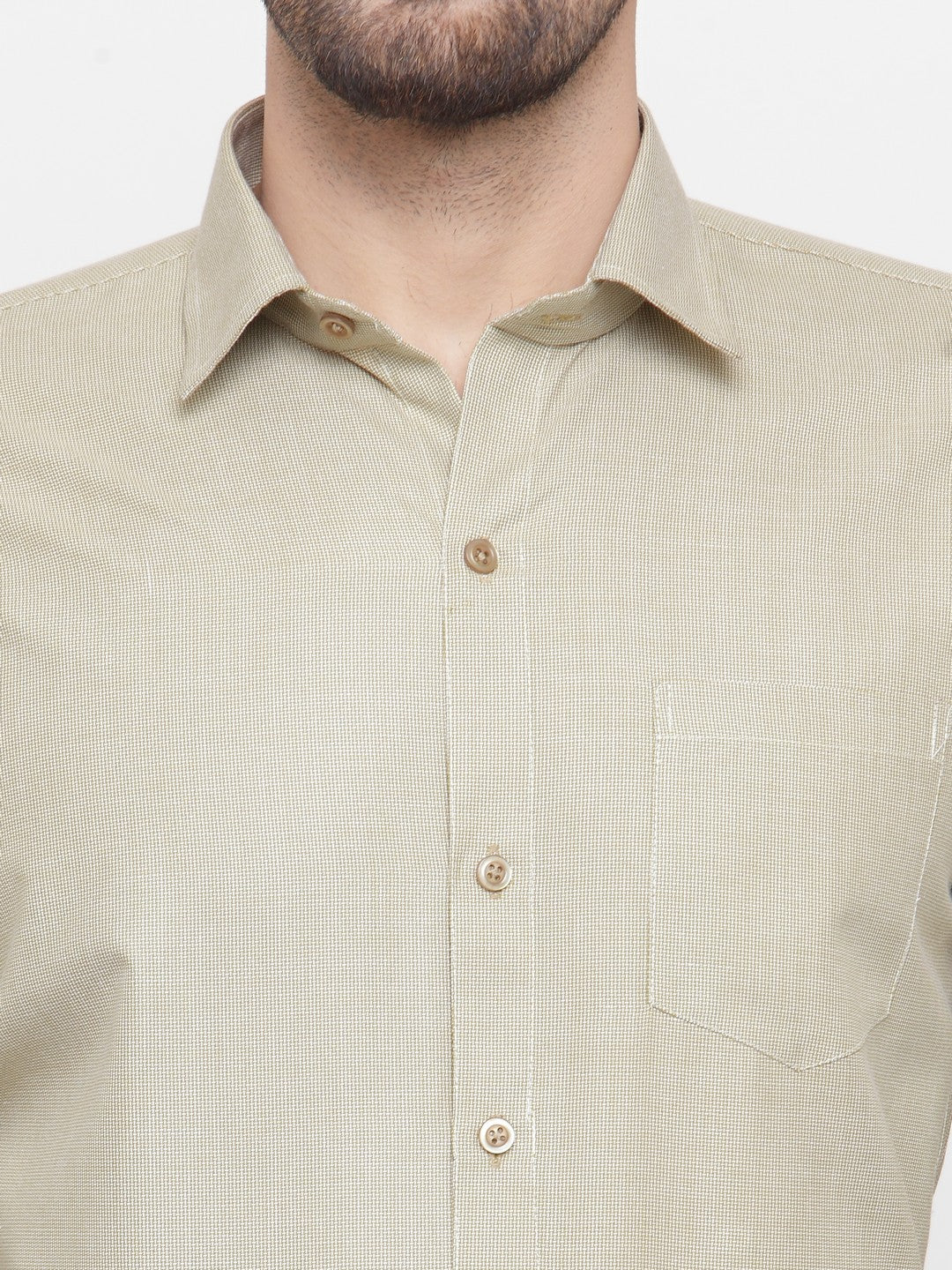 Jainish Olive Men's Cotton Geometric Formal Shirts ( SF 434Olive )