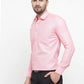 Jainish Pink Men's Cotton Geometric Formal Shirts ( SF 434Pink )