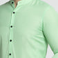 Jainish Green Men's Cotton Solid Mandarin Collar Formal Shirts ( SF 726Light-Green )