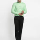 Jainish Green Men's Cotton Solid Mandarin Collar Formal Shirts ( SF 726Light-Green )