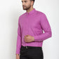 Jainish Pink Men's Cotton Solid Mandarin Collar Formal Shirts ( SF 757Wine )