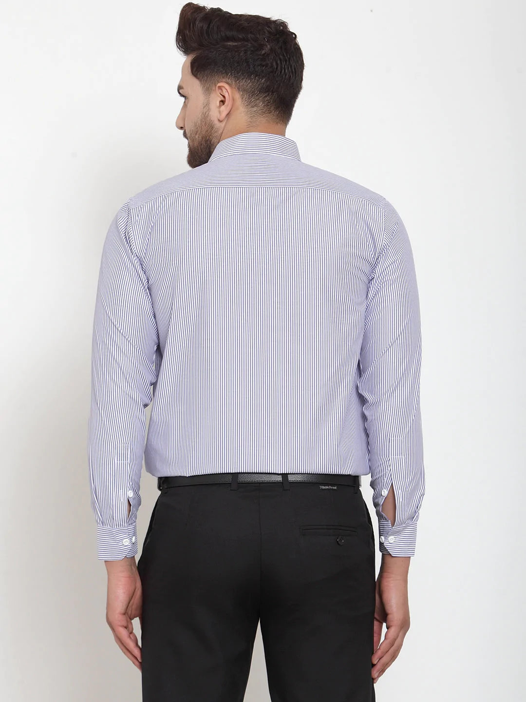 Jainish Blue Men's Cotton Striped Formal Shirt's ( SF 759Blue )