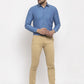 Jainish Teal Men's Cotton Polka Dots Formal Shirt's ( SF 761Teal )