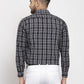 Jainish Black Men's Cotton Checked Formal Shirt's ( SF 764Black )