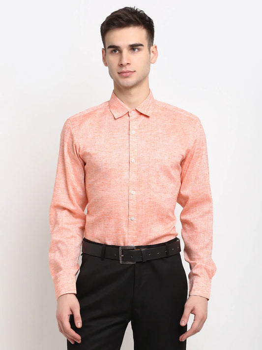 Jainish Orange Men's Solid Cotton Formal Shirt ( SF 782Orange )