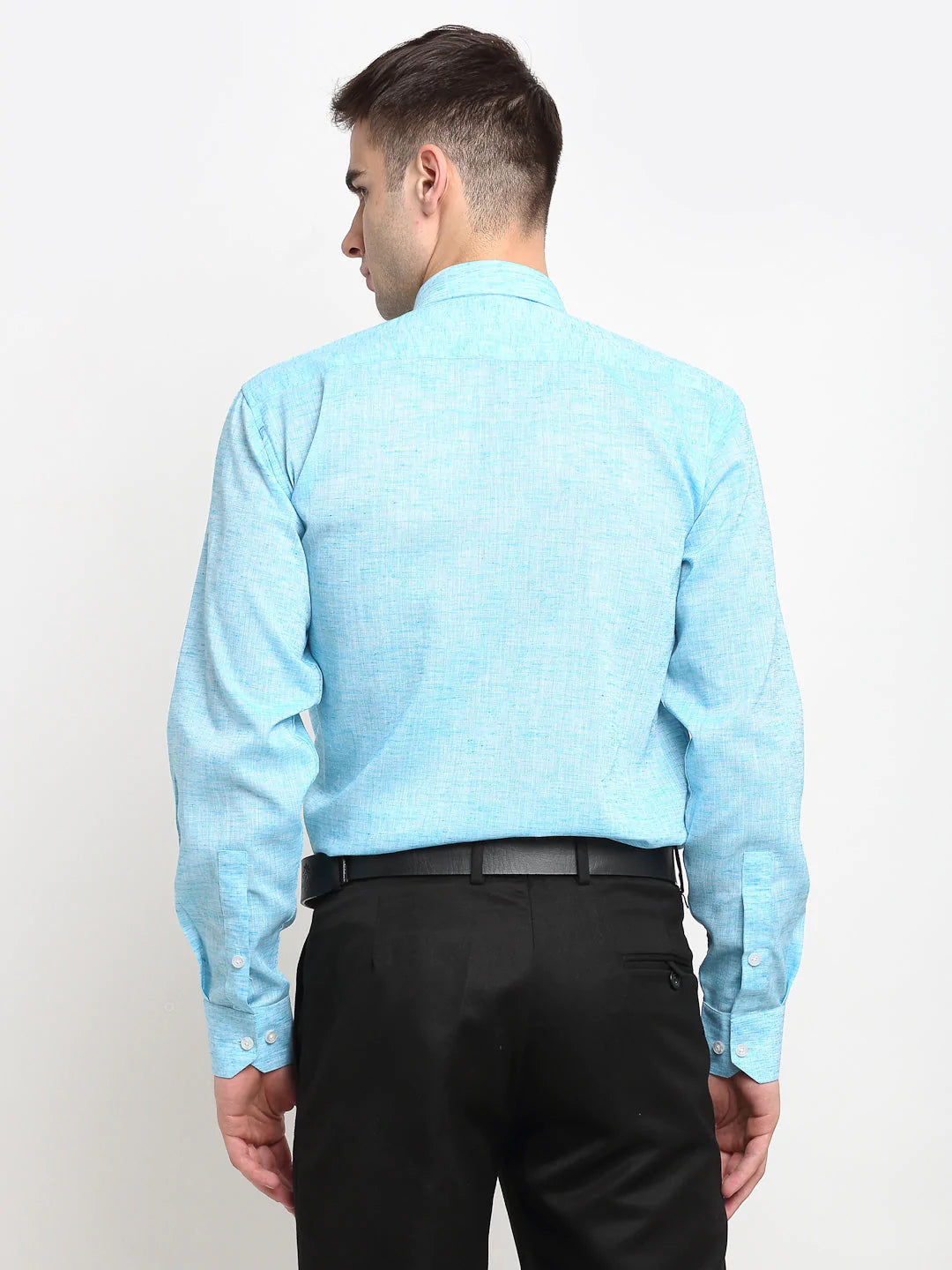 Jainish Blue Men's Solid Cotton Formal Shirt ( SF 782Sky )