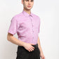 Jainish Purple Men's Solid Cotton Half Sleeves Formal Shirt ( SF 783Purple )