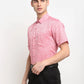 Jainish Red Men's Solid Cotton Half Sleeves Formal Shirt ( SF 783Red )