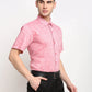 Jainish Red Men's Solid Cotton Half Sleeves Formal Shirt ( SF 783Red )
