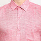 Jainish Red Men's Solid Cotton Half Sleeves Formal Shirt ( SF 783Red )