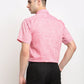 Jainish Red Men's Solid Cotton Half Sleeves Formal Shirt ( SF 783Red )