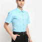 Jainish Blue Men's Solid Cotton Half Sleeves Formal Shirt ( SF 783Sky )