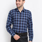 Jainish Blue Men's Checked Cotton Formal Shirt ( SF 786Blue )