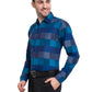 Jainish Blue Men's Checked Cotton Formal Shirt ( SF 787Blue )