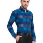 Jainish Blue Men's Checked Cotton Formal Shirt ( SF 787Blue )