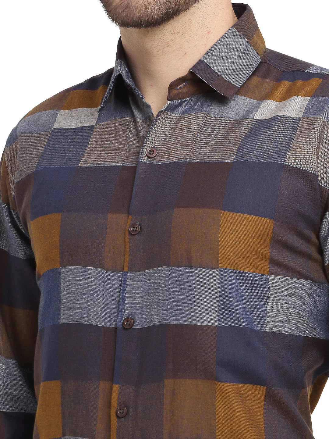 Jainish Multicolor Men's Checked Cotton Formal Shirt ( SF 787Multi )