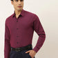 Jainish Men's Solid Formal Cotton Shirt ( SF 788Wine )